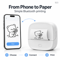Printer Stiker Mini Bluetooth Portabel B23 203DPI Printer Thermal Tanpa Tinta untuk Kerajinan DIY, Catatan Belajar, dan Jurnal