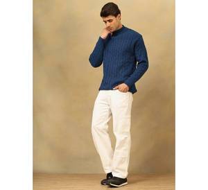 Pull en maille torsadée pour homme, doux et chaud, col montant, tricot personnalisé pour homme, pull d'hiver à manches longues - Product Image 3
