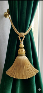 Traditional Cotton Tassel Tieback with Wooden Finial for <b>Curtain</b> Accessories - Product Image 3