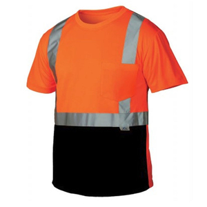 เสื้อยืดนิรภัยสะท้อนแสงสีเขียวมะนาว ดีไซน์กระเป๋าเสื้อสีดำด้านล่าง - Product Image 2