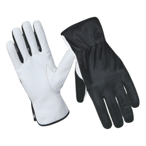 Premium Goat Grain Leather Work <b>Gloves</b> with Spandex Laminated Back Hand Protection Gauntlet Driving Safety <b>Gloves</b> - Product Image 1