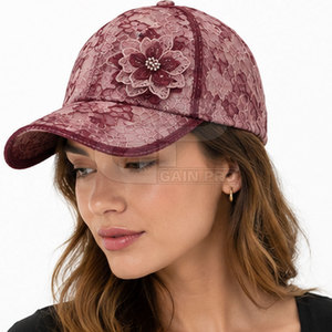 Casquette de baseball en dentelle pour femme, design élégant et décoratif, légère et respirante, accessoire de mode pour les voyages d'été et le quotidien - Product Image 6