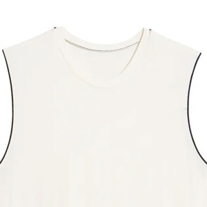 Débardeur blanc en tricot à col rond pour homme, couleur unie, décontracté, idéal pour la gym et la musculation – Débardeurs pour homme en promotion - Product Image 5
