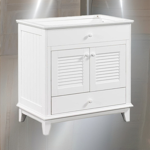 Gabinete de almacenamiento de base de tocador de baño, madera maciza de roble, diseño moderno, resistente al agua, fácil instalación, multifuncional - Product Image 1