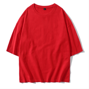 High Quality Solid Color Blanks Cotton Custom Printed Front Plus Size Round Neck Short Sleeve T-Shirt Breathable - Product Image 6