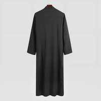 Vêtements islamiques arabes OEM Dubaï, thawb pour hommes, jubba à manches longues, thobe décontracté ethnique, thobe musulmane de couleur unie