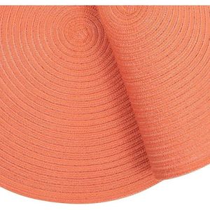 Set di 6 tovagliette rotonde intrecciate in cotone e poliestere, colore corallo, 15 pollici, lavabili, per cucina e tavola - Product Image 6