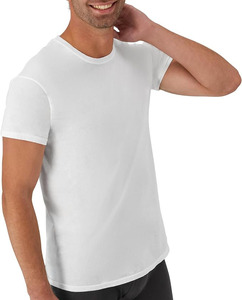 T-shirts en coton blanc pour hommes, manches courtes, col rond, coupe classique, couleur unie, jersey décontracté, design uni - Product Image 3