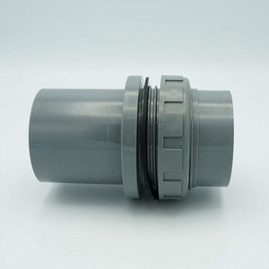 Kansaikako Conector de PVC de paso recto para pared, tipo simple, con rosca, 50A, con tuerca, sin junta incluida KJ-020-050 - Product Image 3