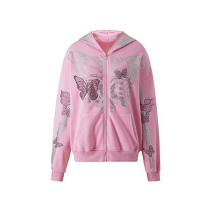 Men Rhinestone <b>Hoodies</b> Casual Stylish Sparkling <b>Trendy</b> Shiny Streetwear Zipper Men Rhinestone <b>Hoodies</b> - Product Image 1