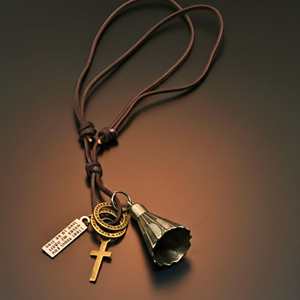 Fashion Pendant Necklace-1.5-Inch Pure Stainless Steel Pendant with Adjustable Leather <b>Rope</b> for Men & Boys - Product Image 2