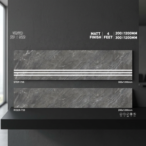 Luxe Vistaar marque finition mate bonne qualité plancher d'escalier en céramique carrelage en porcelaine émaillée nez d'escalier, carrelage en porcelaine pour escaliers - Product Image 5