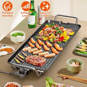 Electric Non-Stick <b>Table</b> Top Grill Griddle for Indoor/Outdoor for Camping & Picnics Hot Plate <b>BBQ</b> Cooking - Product Image 1