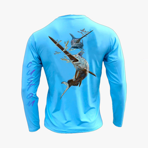 Chemise de pêche décontractée pour hommes, à manches longues, boutonnée sur le devant, pour activités de plein air, avec tissu léger à séchage rapide et protection UV - Product Image 4