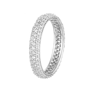 Bijoux personnalisés Bagues en argent sterling 925 Diamant Cristal CZ Bagues de fiançailles de mariage Bijoux en argent pour femmes - Product Image 1