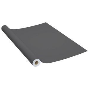Película de PVC autoadhesiva para muebles en gris Papel y película adhesiva rectangular de 196,9 "x 35,4" - Product Image 2