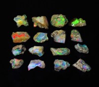 Lot de pierres précieuses d'opale éthiopienne naturelle multi-feu, brutes et non taillées, 13-29 mm, 100 carats, pour la création de bijoux