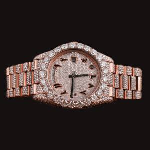 Reloj de Moda Hip-Hop para Hombre con Diamantes de Moissanita, Totalmente Cubierto de Piedras, Precio al por Mayor, Personalizado, con Números Arábigos y Funciones Automáticas - Product Image 1