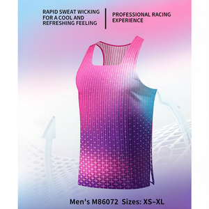 Chaleco Deportivo Ligero sin Costuras para Hombre, Personalizado con Impresión, de Poliéster, Estilo Deportivo, para Maratón, Transpirable, de Secado Rápido, Tejido - Product Image 2