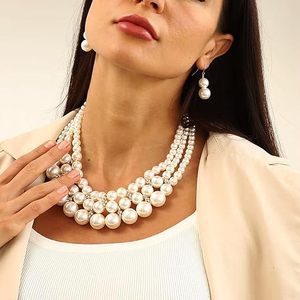 Collares de Novia, Gargantilla de Perlas, Aretes Colgantes, Conjunto de Joyería para Mujer - Product Image 3
