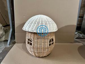 Round <b>Rattan</b> Kids House <b>Storage</b> <b>Basket</b> Natural Wicker Children Toy <b>Storage</b> <b>Basket</b> Montessori Nursery Playroom Organizer Kid Room - Product Image 5
