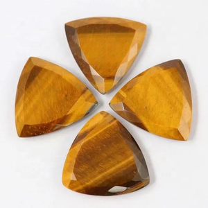 หินไทเกอร์อายสีน้ำตาลธรรมชาติแท้ขนาด 12 มม. ทรงสามเหลี่ยมเหลี่ยมเพชรพลอย สำหรับทำเครื่องประดับแฮนด์เมด - Product Image 1