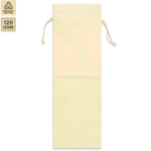 ถุงของขวัญใส่ขวดไวน์ผ้าฝ้าย 120 GSM บรรจุภัณฑ์ของขวัญไวน์ ขนาด 12x33 ซม. แบบแบน พิมพ์โลโก้ตามสั่ง ขายส่ง OEM แบรนด์ส่วนตัว รุ่น SS297A - Product Image 2