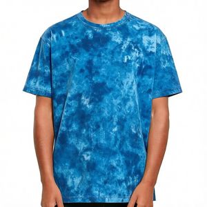 Camiseta de algodón de color liso para hombre, cuello redondo, manga corta, estilo casual, lavado. - Product Image 4