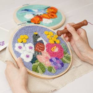 [3] Organisateur de fil pré-trié fait à la main 8 "couture cerceau printemps oiseau poinçon aiguille broderie - Product Image 2