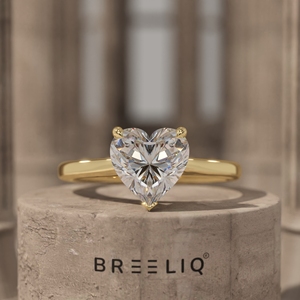 Anillo de Compromiso Solitario en Forma de Corazón de Oro de 14K, Anillo de Diamantes de 2 Quilates, 4 Puntas, Oro Blanco, Anillo de Novia Romántico - Product Image 1