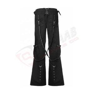 Customized Handmade <b>Leather</b> Fashion Gothic Pant Chain-Goth Punk-Style <b>Black</b> Gothic Vintage-Cotton Trouser Pants - Product Image 5