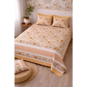 Juego de Sábanas Majestic de Algodón, 108x108 Pulgadas, Estilo Americano, Diseño Sólido, Sábanas Ajustables y Planas, Juego de 4 Piezas para Hogar y Hotel - Product Image 1