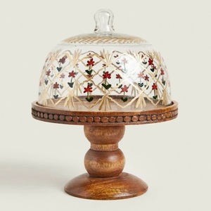 Luxury Clear <b>Glass</b> <b>Cake</b> <b>Stand</b> with <b>Glass</b> Dome Lid Dessert Display <b>Stand</b> & Wedding Dessert Display - Product Image 2