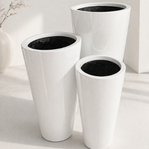 Home Garden Decor Modern Design Eco-Friendly Round UV Resistant Lightweight Durable <b>Best</b> Price Fiberglass Planters Pots - Product Image 1