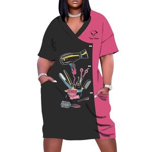 Tenue Professionnelle de Barbier – Uniforme de Coiffeur pour Salon – Vêtement de Travail Boutonné – Plusieurs Couleurs – Logo Personnalisé – Tenue de Toilettage – Robe de Salon de Barbier - Product Image 3