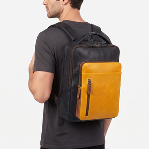 Men Genuine Leather Laptop <b>Backpack</b> Men's Leather Business Travel <b>Backpack</b> Men Leather Laptop <b>Backpack</b> Multi Pocket - Product Image 6