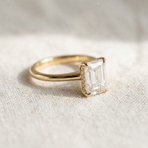 18k Gold Plated <b>Emerald</b> Cut Engagement <b>Ring</b> IGI Certified Wedding <b>Band</b> for Women Party Jewelry - Product Image 3
