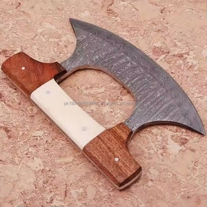 Cuchillo de Cocina Tipo Hacha de Acero de Damasco Hecho a Mano con Mango de Madera de Palisandro de Color Personalizado para Cortar Verduras y Carne - Product Image 3