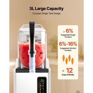 Macchina per Slushy/Bevande Congelate/Margarita Senza Ghiaccio da 3L/100oz, Produttore di Gelati - Product Image 4