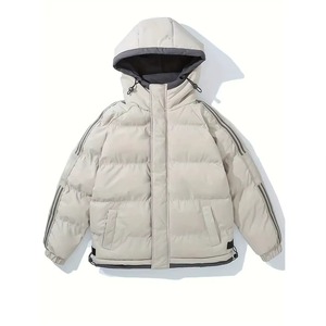 OEM High Quality Custom Design <b>Men's</b> Casual <b>Canvas</b> Puffer <b>Jacket</b> Comfortable Breathable Solid Color Hooded 100% Bamboo Fiber - Product Image 3