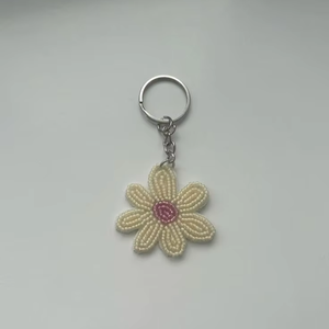 Traditional Indian Boho Beaded Bag Charm <b>Keychain</b> Colorful Embroidery on Skilled Artisans' <b>Leather</b> Handicraft - Product Image 3