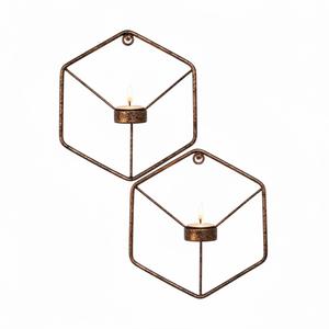 Ensemble de 2 supports muraux pour bougies au design fantaisie, créatifs, en fer forgé, à suspendre, décoratifs, en solde - Product Image 5