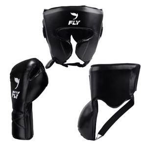 Precio al por mayor: Set de boxeo para sparring Fly, guantes de boxeo, protector de cabeza, protector de entrepierna, cuero genuino de alta calidad, cierre de gancho y bucle personalizado - Product Image 6
