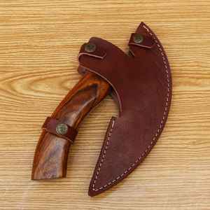 Hache à pizza forgée à la main en acier à haute teneur en carbone, gravée, de qualité supérieure, avec étui en cuir – Coupe-pizza Viking très populaire - Product Image 6