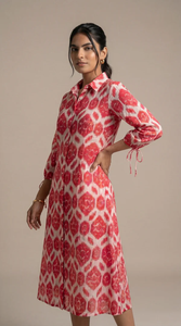 Robe chemise imprimée de qualité supérieure, robe longue en coton pour femme, robe d'été décontractée, tissu léger et fluide, vente en gros - Product Image 2