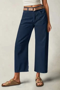 Wholesale OEM ODM Unisex Wide Leg <b>Boot</b> Cut Denim Casual Jeans Breathable Eco-Friendly Medium Wash Loose Fit Mid Waist - Product Image 5