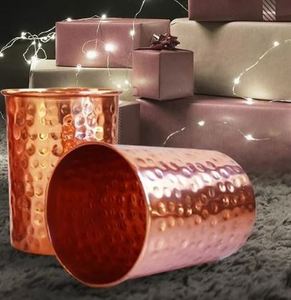 Copper tumblers premium reusable metal <b>glasses</b> for <b>water</b> juice cocktail serving durable kitchen dining bar use - Product Image 3