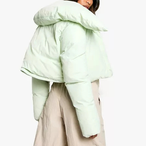 Breathable soft quilted puffer <b>jacket</b> <b>women</b> <b>lightweight</b> warm coat <b>with</b> <b>hood</b> for outdoor cold season - Product Image 6