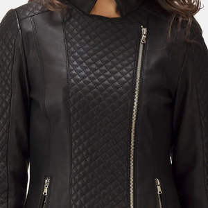 2026 New Arrival Women's Lambskin Satin Leather Jacket <b>Nylon</b> Lining Breathable Waterproof Eco-Friendly Design for Outdoor Use - Product Image 6
