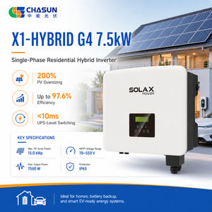 Onduleur hybride monophasé <span class=keywords><strong>SolaX</strong></span> 7.5kW X1-<span class=keywords><strong>HYBRID</strong></span> G4 2 MPPT 16A 200% surdimensionnement 150% EPS 97% Efficacité 15kW en parallèle pour la maison - Product Image 1